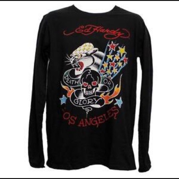 Ed Hardy Graphic Long Sleeve Tee - Picture 2 of 4